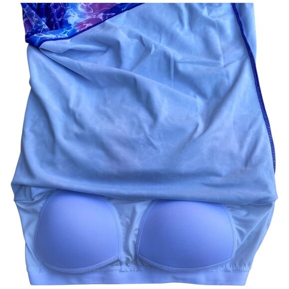 Davena rashguard purple blue swim top size Small S built-in bra nwt - Picture 7 of 8
